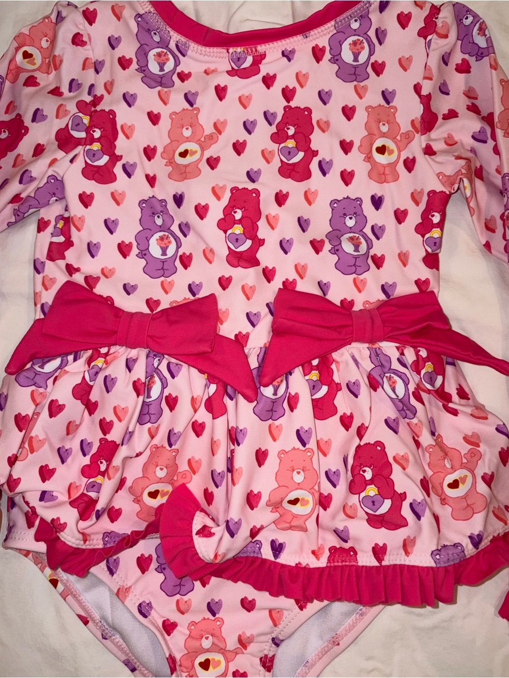 Ruffle Butts X Care Bears 1 piece swimsuit/rashguard sz 4T NWT - Picture 2 of 5
